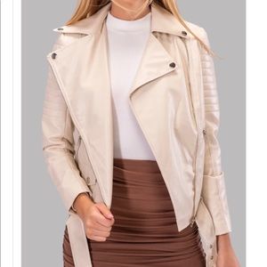 ByEgreis Faux Leather Jacket (cream)